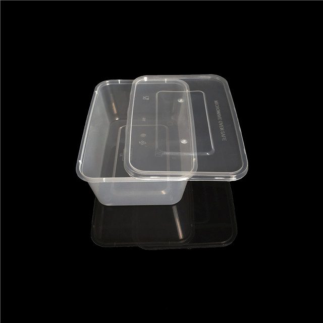 750ml Plastic Disposable Transparent Microwave Safe Square Takeaway Food Container