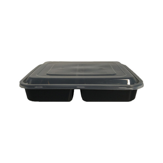 1000ml 4 compartment black pp plastic food container disposable lunch bento box takeaway box with lid