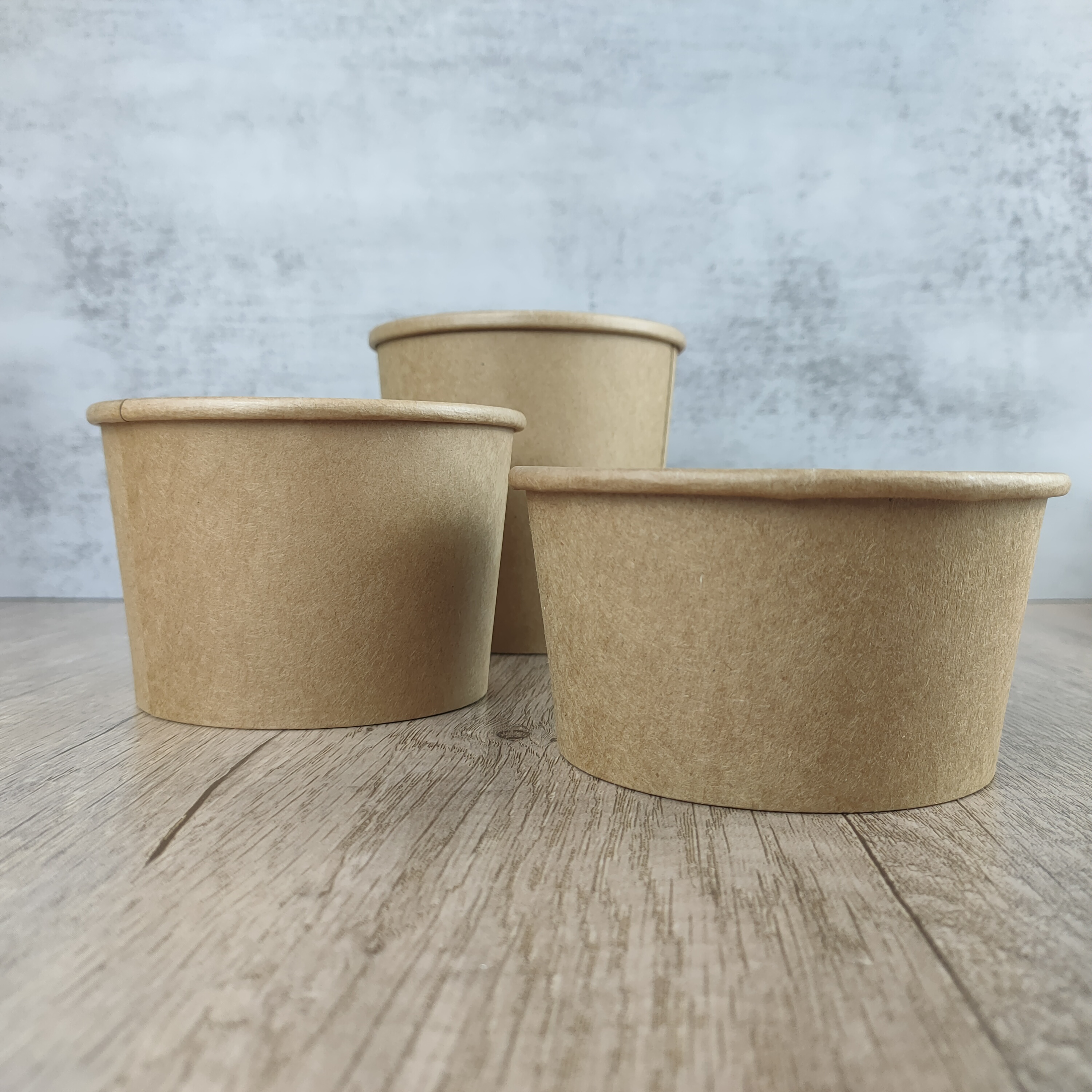12oz/400ml Kraft Paper Bowls Disposable Salad Bowls Disposable Round Bowls Paper Cups To Serve Food Suitable for Party Gym 