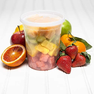 32oz Disposable Plastic Take Out Food Container, Microwavable Safe Round Soup Cup