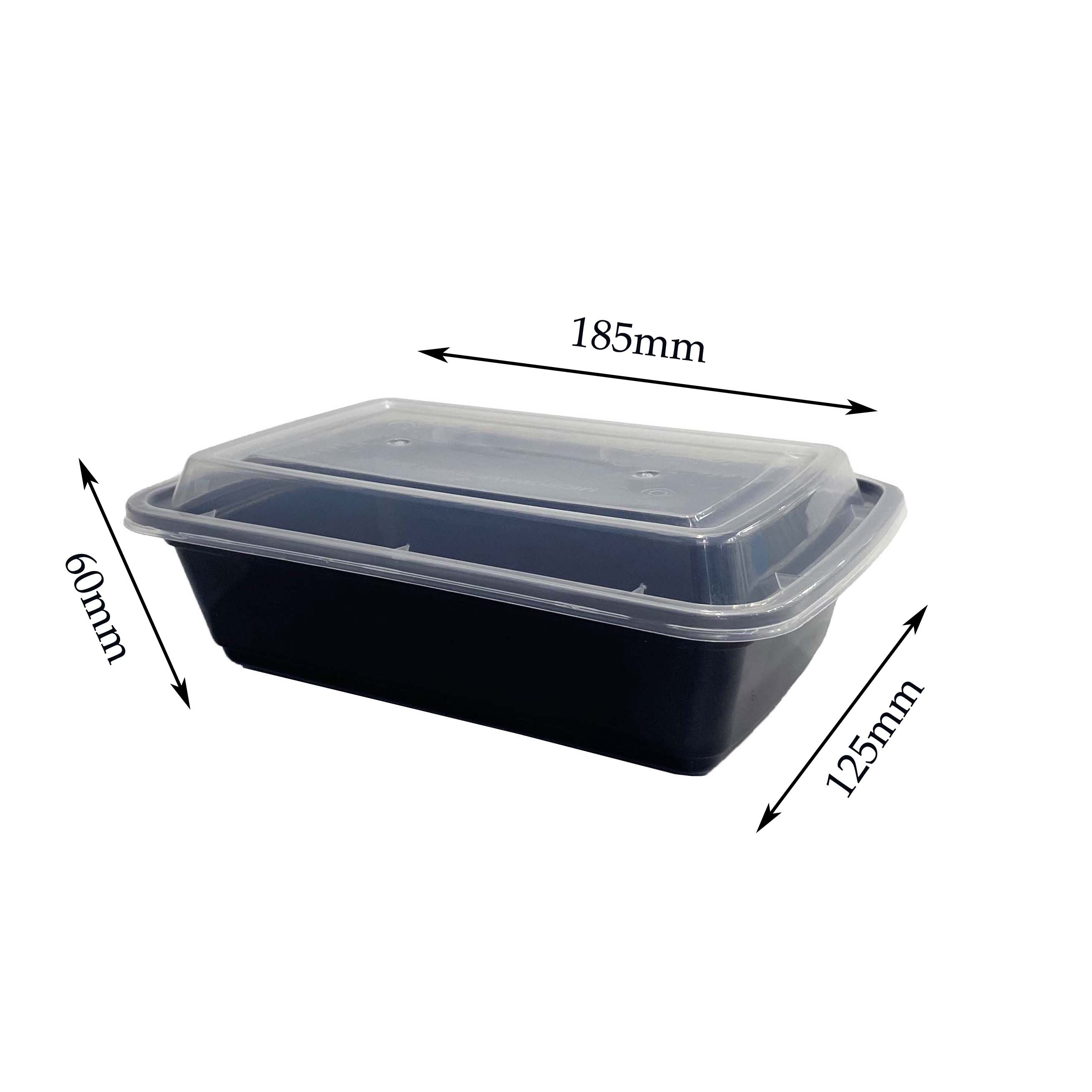 24oz Disposable Plastic Takeaway Food Container, Microwave Square Food Lunch Box With Lid