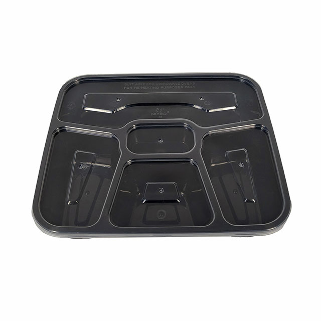 1000ml Disposable Divided Plastic Food Container Lunch Box 5 Compartments Food Container