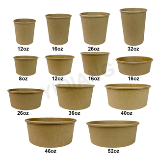 Kraft Paper Bowls Disposable Salad Bowls Disposable Round Bowls Paper Cups To Serve Food Suitable for Party Gym 