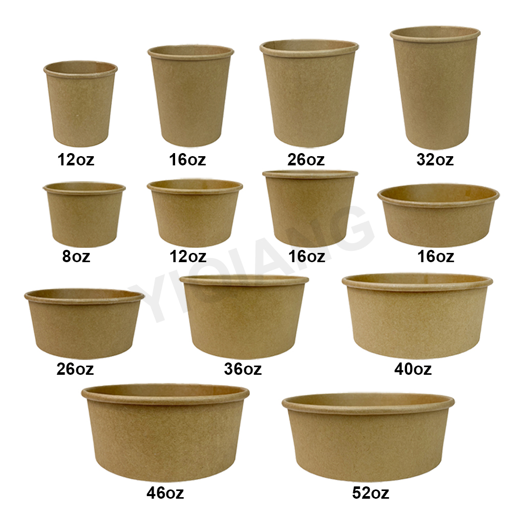 Disposable Kraft 26 Oz Cream Cups - Small Hot And Cold To Go Cups - Recyclable Paper Cup - Lids Sold Separately - 780ml/26oz - Restaurantware 