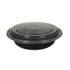48oz Black Disposable Plastic Microwavable Safa Round Meal Prep Containers With Lid