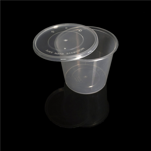 24oz/672ml eco friendly plastic food containers disposable round lunch box bento box with lid