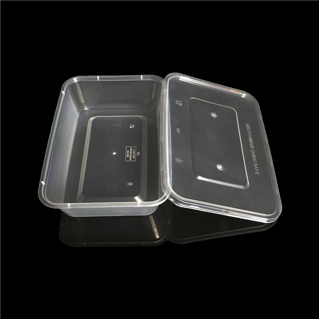 500ml Food Container Rectangular One Time Plastic Take-away Lunch Box