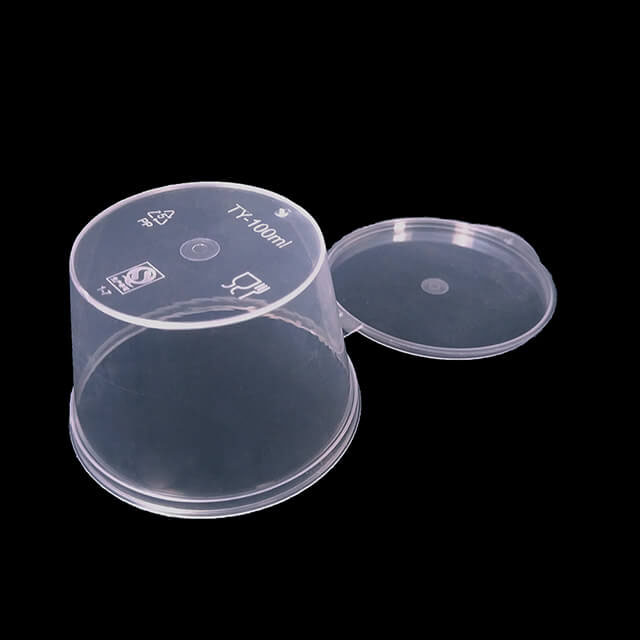 100ml Plastic Sauce Cup Round Wholesale Disposable Incense Innovative Food Container with Hinged 
