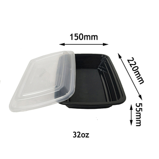 32oz Microwave Disposable Plastic Food Takeaway Container Food Storage Box