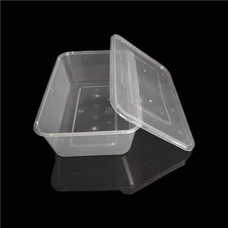 microvave 1000ml clear rectangular disposable food to go containers