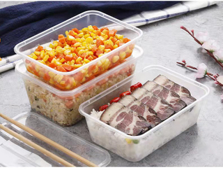 650ml Plastic Disposable Microwave Safe Transparent Leak-Proof Square Meal Prep Containers