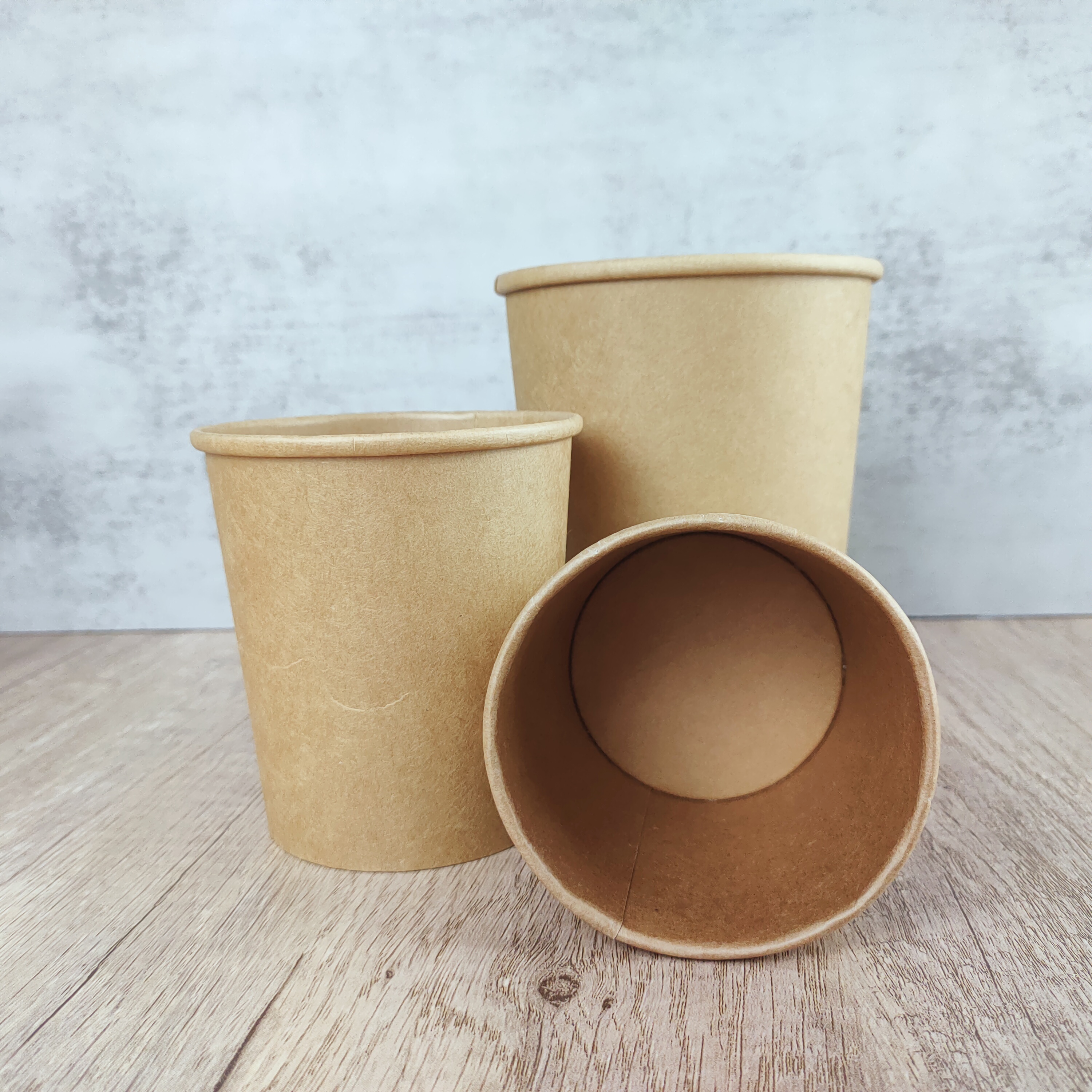 Disposable Kraft 26 Oz Cream Cups - Small Hot And Cold To Go Cups - Recyclable Paper Cup - Lids Sold Separately - 780ml/26oz - Restaurantware 